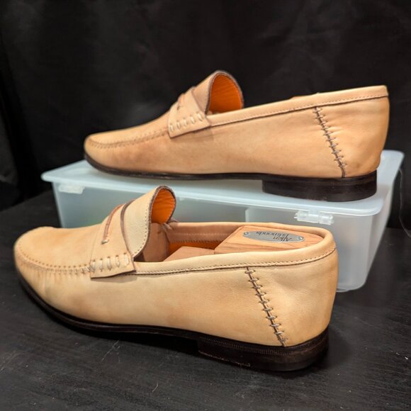 MENS SANTONI BIEGE PENNY LOAFERS CASUAL DRESS SLIP ON LEATHER SHOES 10 D main image 14